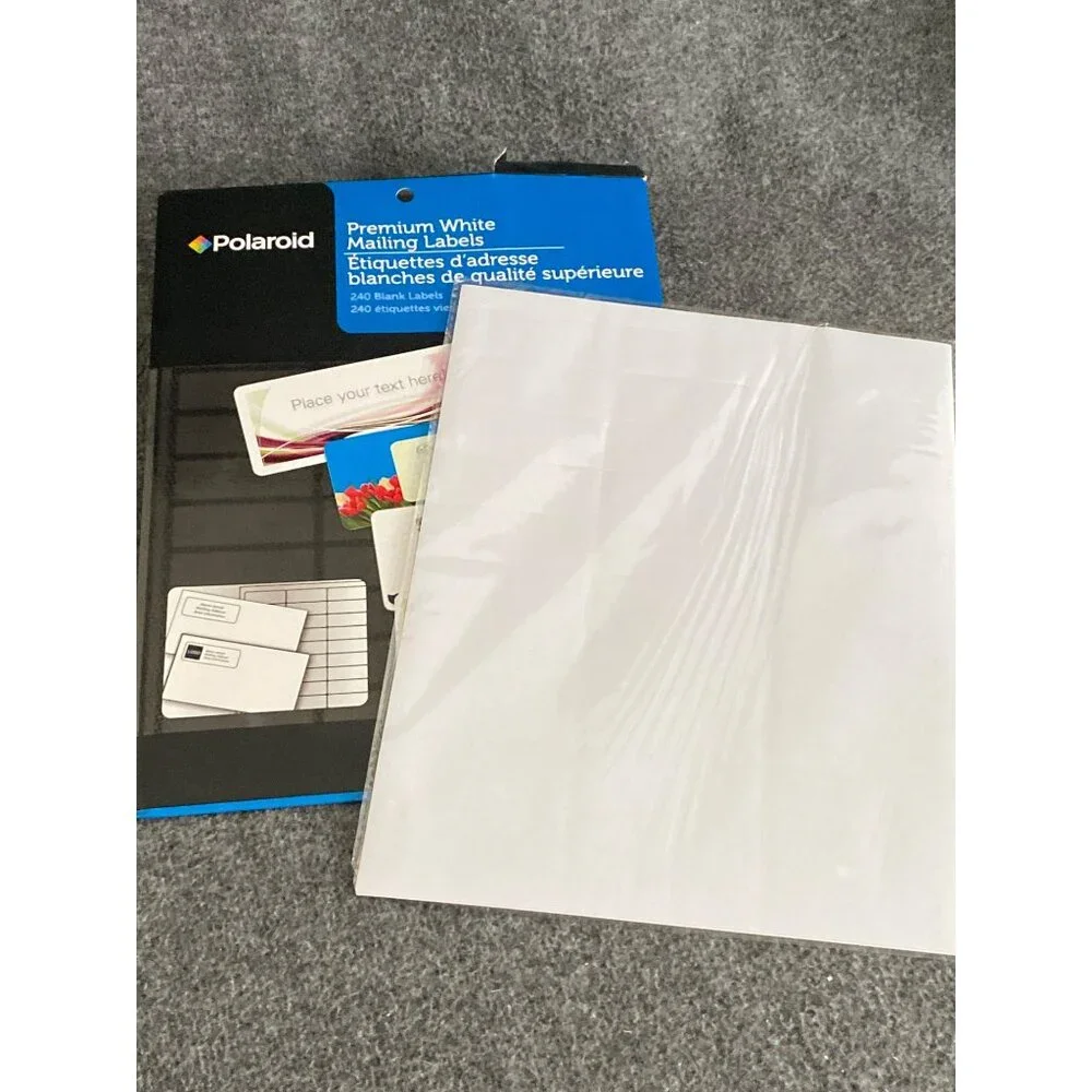 VTG Polaroid Round Adhesive Label Blank 160 Ct Lot of 8 Package 1 Pack Rectang